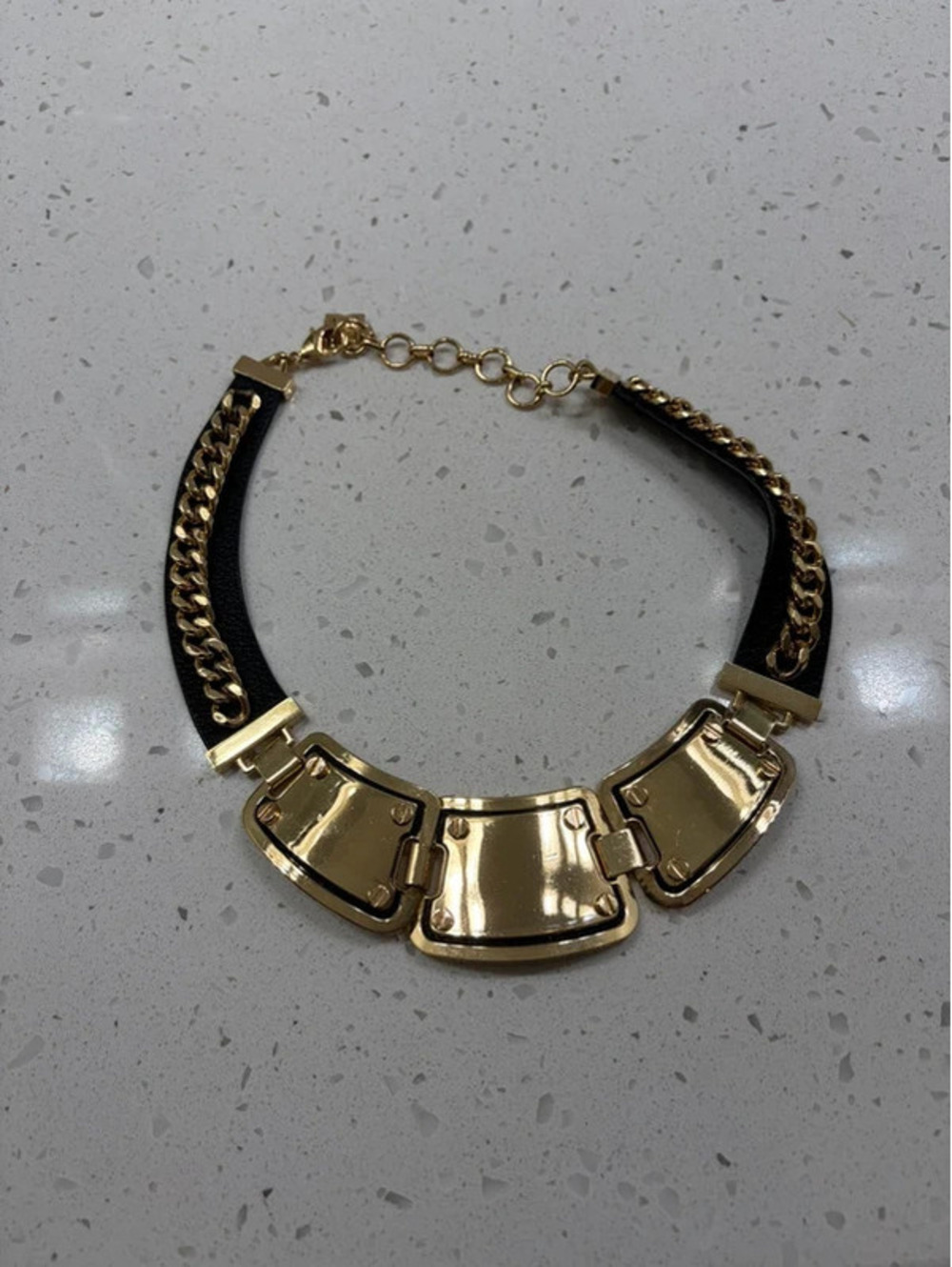 90s Black & Gold Statement Necklace